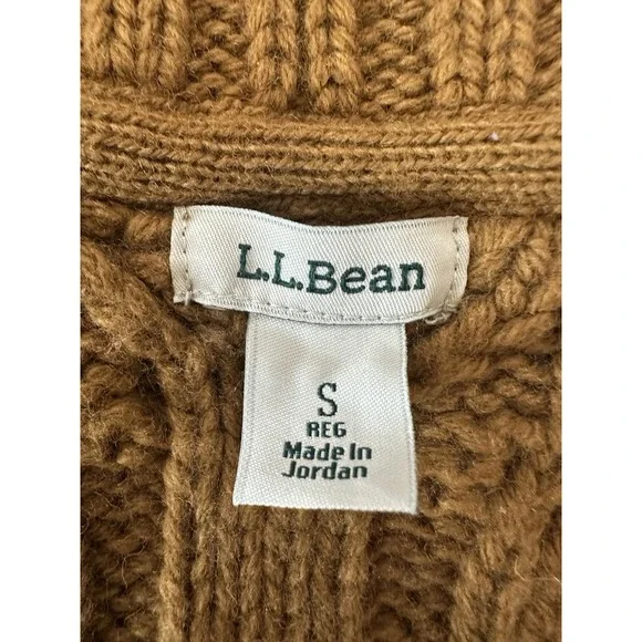 L.L.Bean Cardigan Sweater‎ Women Small Cableknit Cozy Fisherman Outdoor Preppy - Picture 3 of 8